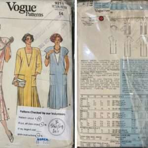 Pattern: (1980s) Vogue #9211 Womens Loose Fit Dress (Size 14)