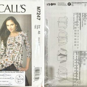 Pattern: (2015) McCalls #M7247 Womens Top (Size 6-14)