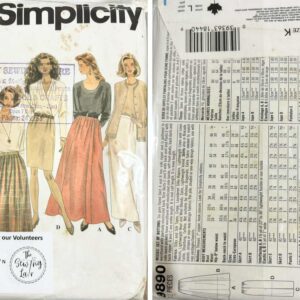 Pattern: (1995) Simplicity #9890 Womens Skirt & Pants (Size 8-12)