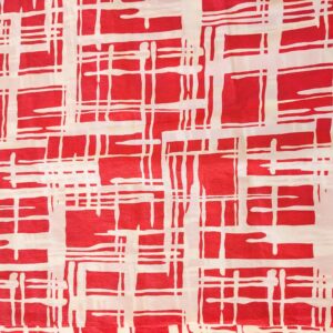 Red & White Lightweight Crinkle Dress Fabric (114cm x 200cm)