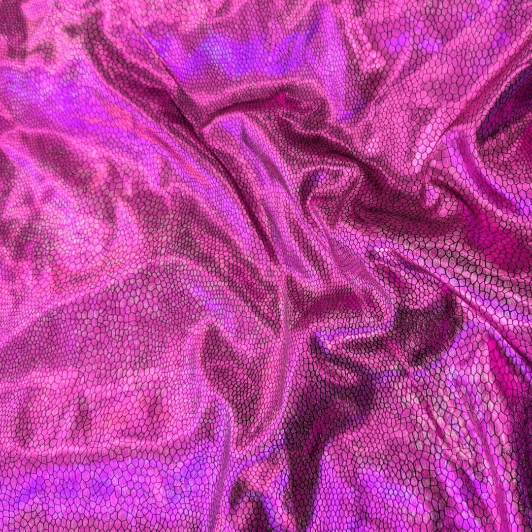 Magenta Foiled Sheer Black Dress Knit (160cm x 170cm)