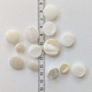 Buttons: Assorted White Glass with Shank x 13pc
