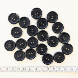 Buttons: Simple Black 2 Hole x 20