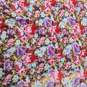Bright Rose Floral Open Weave Cotton (106cm x 153cm)