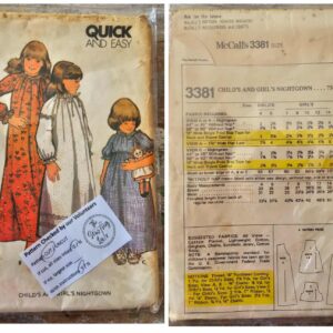 Vintage Pattern: McCalls #3381 Girls Nightgown (Size 12)