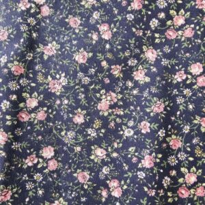 Navy Floral Quilting Cotton (110cm x 90cm)