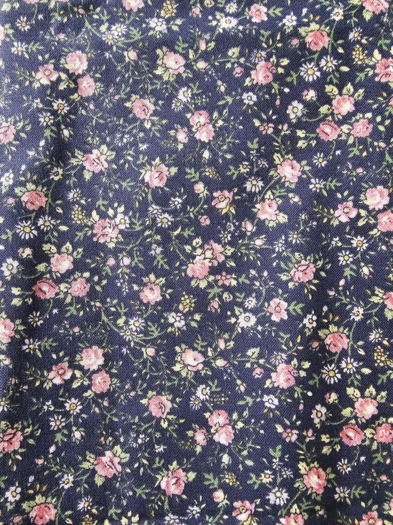 Navy Floral Quilting Cotton (110cm x 90cm)