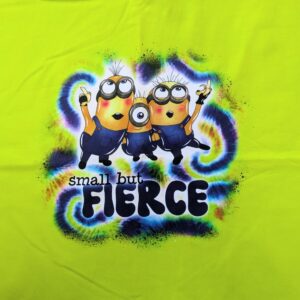 'Small but Fierce Minions' Cotton Spandex T-shirt Panel (50cm x 80cm)