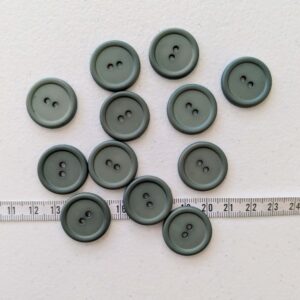 Buttons: Grey Blue Simple Plastic 2 Holes x 12pc