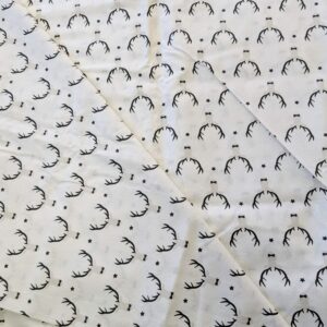 Black & Grey Stags Cotton Lawn (160cm x 109cm)