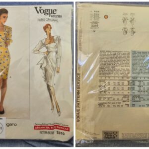 Pattern: (1989) Vogue Paris Original by Designer Emanual Ungaro UNCUT (Size 12)