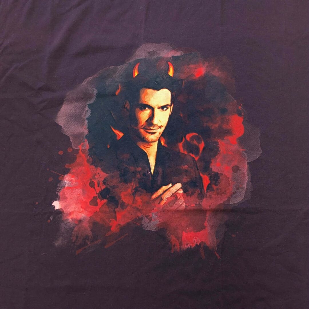 'Lucifer' Cotton Spandex T-Shirt Panel (80cm x 100cm)