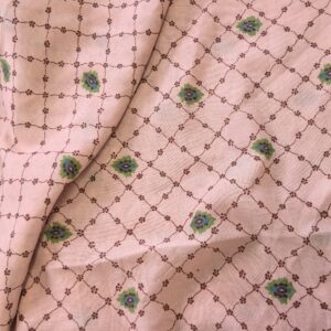 Pink Lattice Floral Open Weave Dress Fabric (6.7m total)