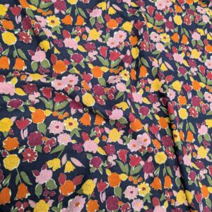 Sketchy Navy Floral Rayon Blend (108cm x 475cm)