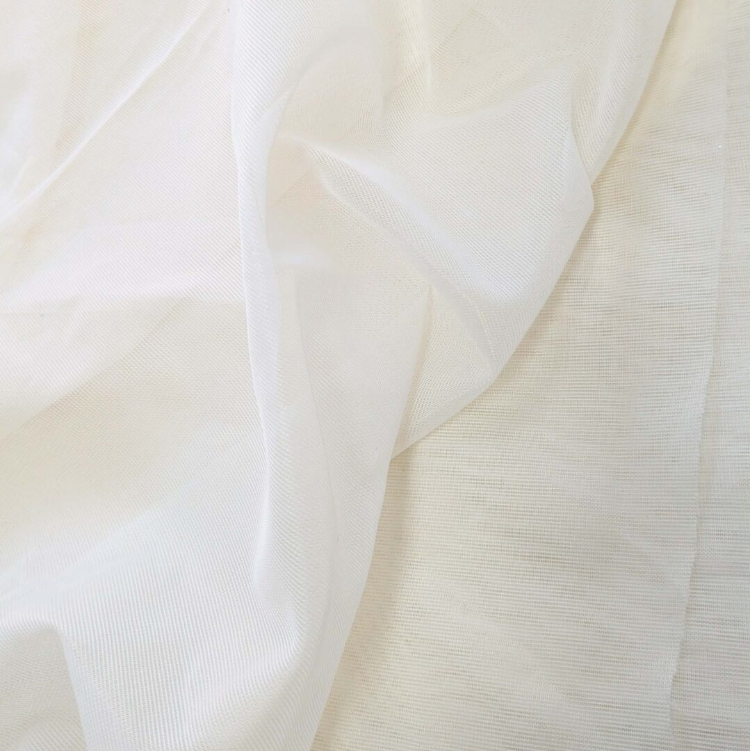 White Open Weave Sheer Curtaining (75cm x 600cm)