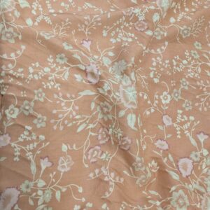 Pink Floral Vines Cotton Rayon (120cm x 90cm)