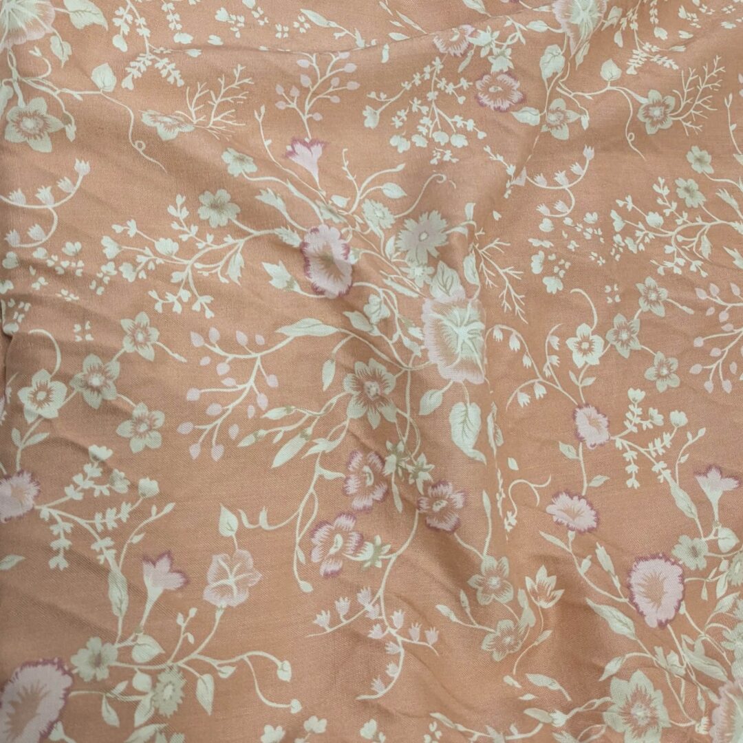 Pink Floral Vines Cotton Rayon (120cm x 90cm)