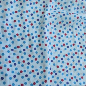 Blue & Red Polka Dot Georgette (116cm x 140cm)