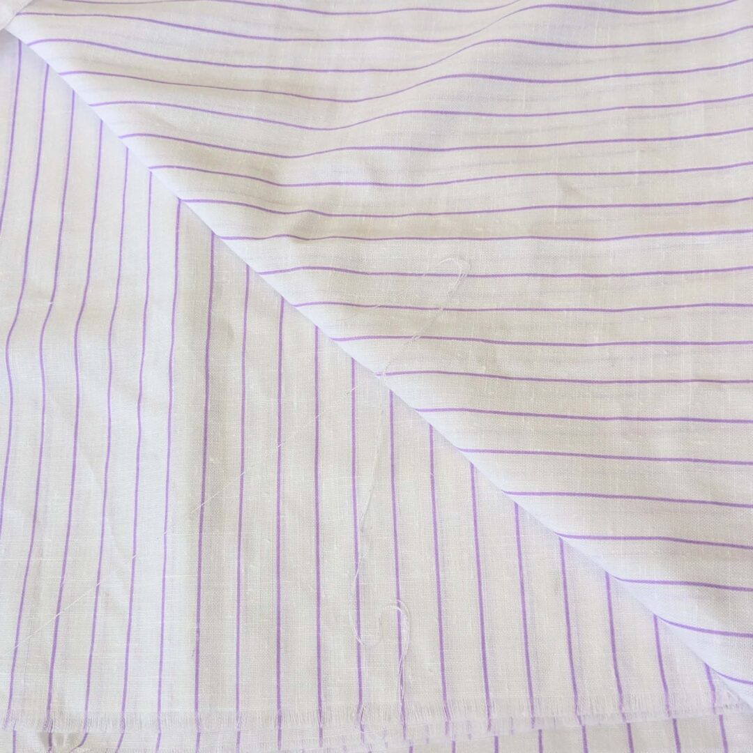 Purple Striped Sheer Open Weave Home Decorator Fabric (100cm x 160cm)