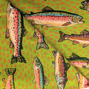 Green Fishy Quilting Cotton (110cm x 55cm)