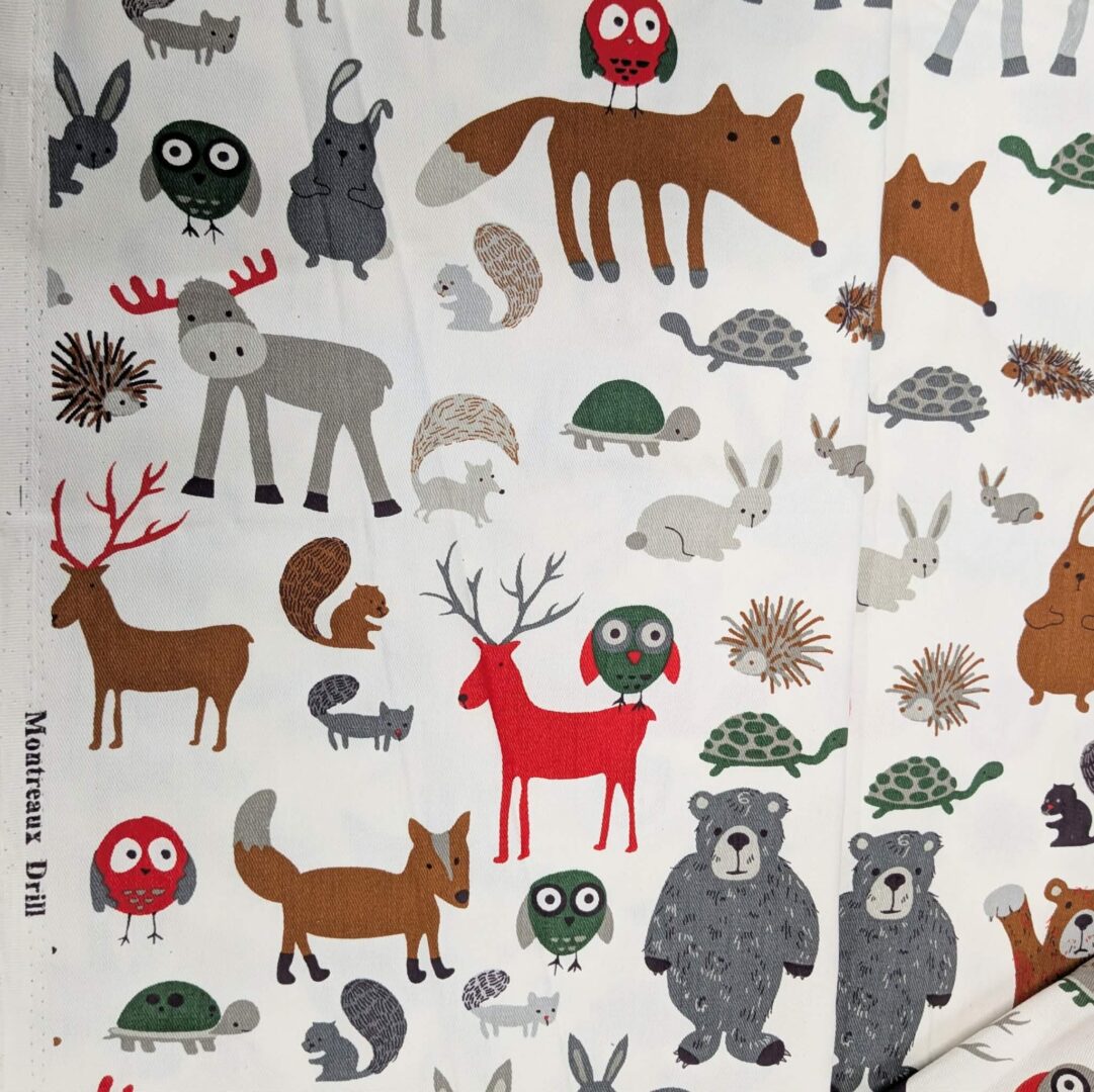 Woodland Animals Montreaux Cotton Drill (117cm x 154cm)