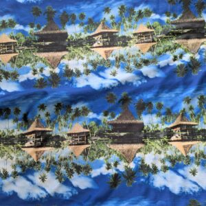 Blue Tropical Scene Dress Knit (150cm x 160cm)