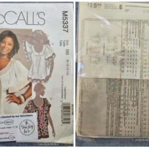 Pattern: McCalls #M5337 Ladies Top (Size 8-14)