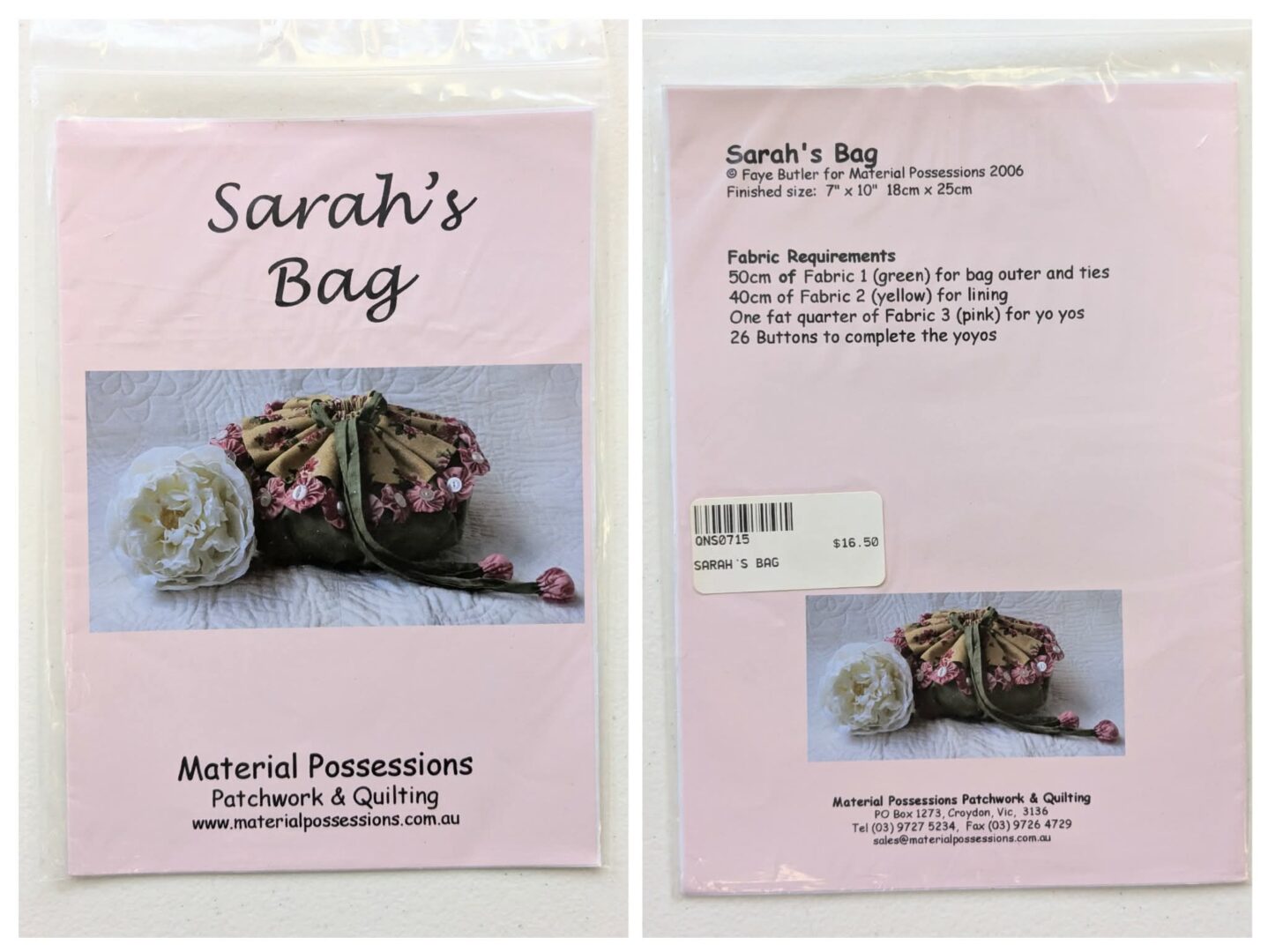 Pattern: 'Sarah's Bag' by Material Possessions