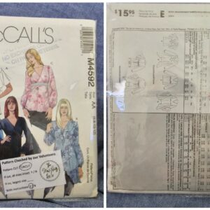 Pattern: McCalls #M4592 Ladies Tops & Tunics (Size 6-12)
