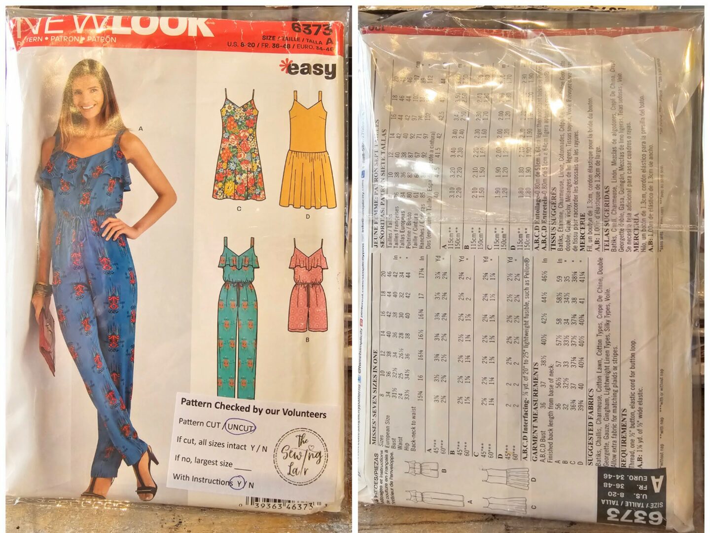 Pattern: New Look #6373 Ladies Dresses & Jumpsuits (Size 8-20)