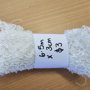 White Floral Lace Trim (30mm x 6.5m)