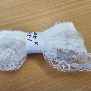 White Ribbon & Lace Trim (40mm x 1.2m)