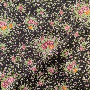 Vintage Chocolate Brown Floral Cotton (90cm x 256cm)