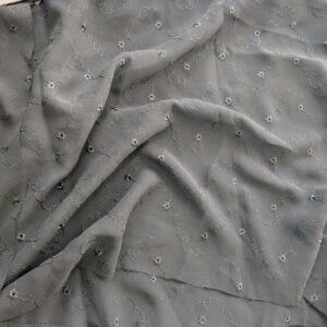 Black Embroidered Chiffon (148cm x 110cm)