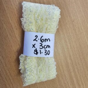 Yellow Iridescent Eyelet Lace (30mm x 2.6m)