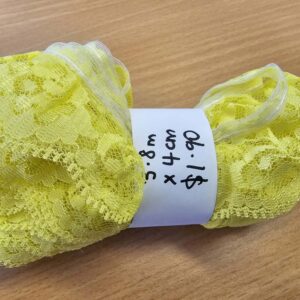 Yellow Gathered Lace Trim (40mm x 3.8m)