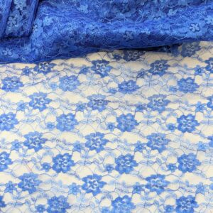 Shiny Blue Floral Lace (112cm x 400cm)