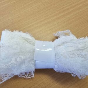 White Gathered Ribbon & Lace Trim (40mm x 2.2m)
