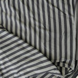 Charcoal & Black Striped Cotton Jersey (190cm x 119cm)