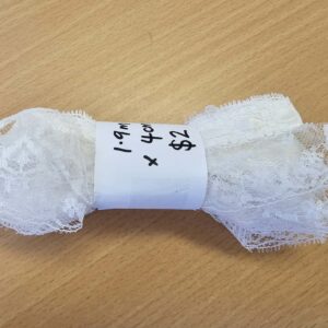 White Ribbon & Lace Trim (40mm x 1.9m)