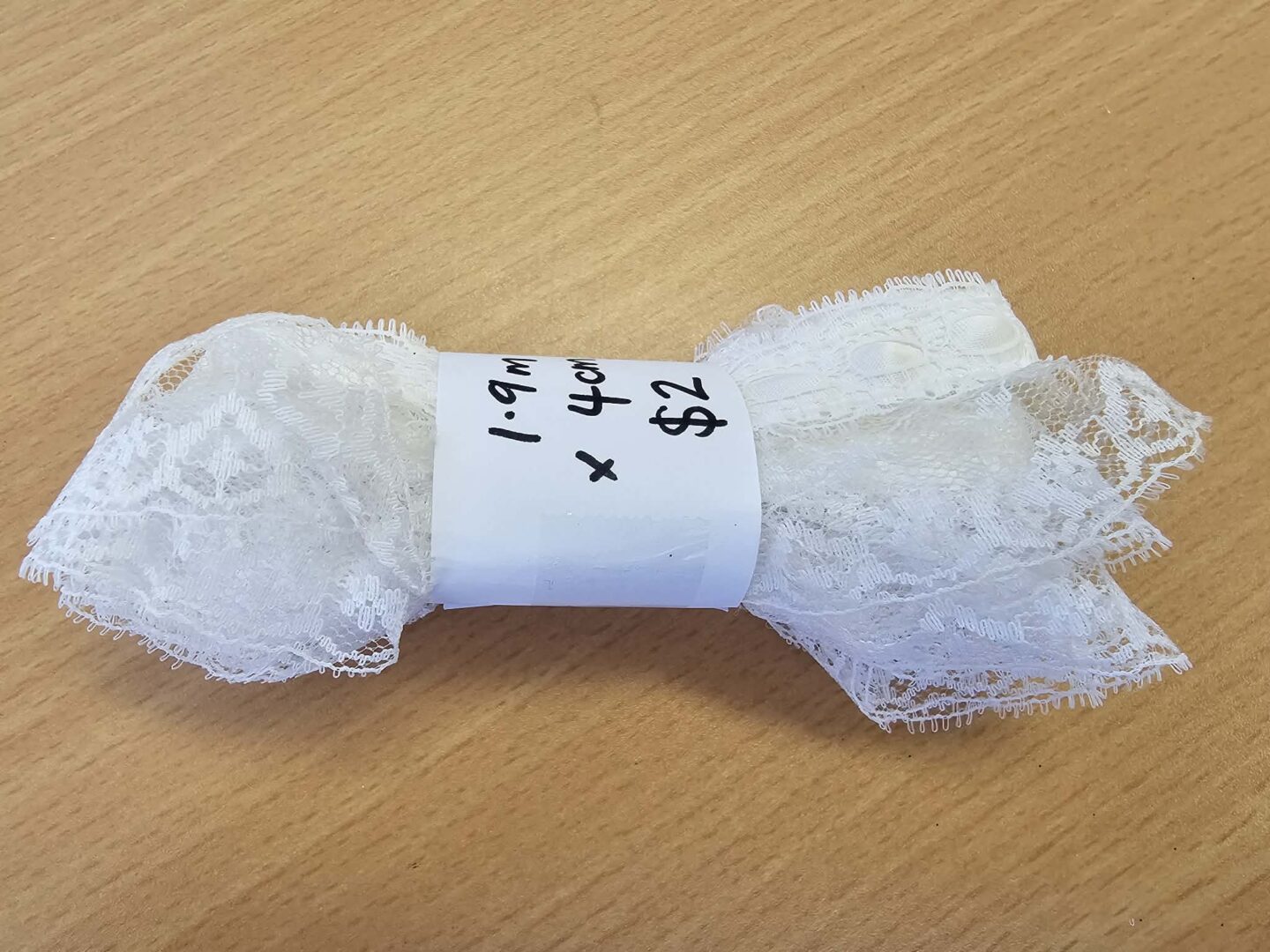White Ribbon & Lace Trim (40mm x 1.9m)