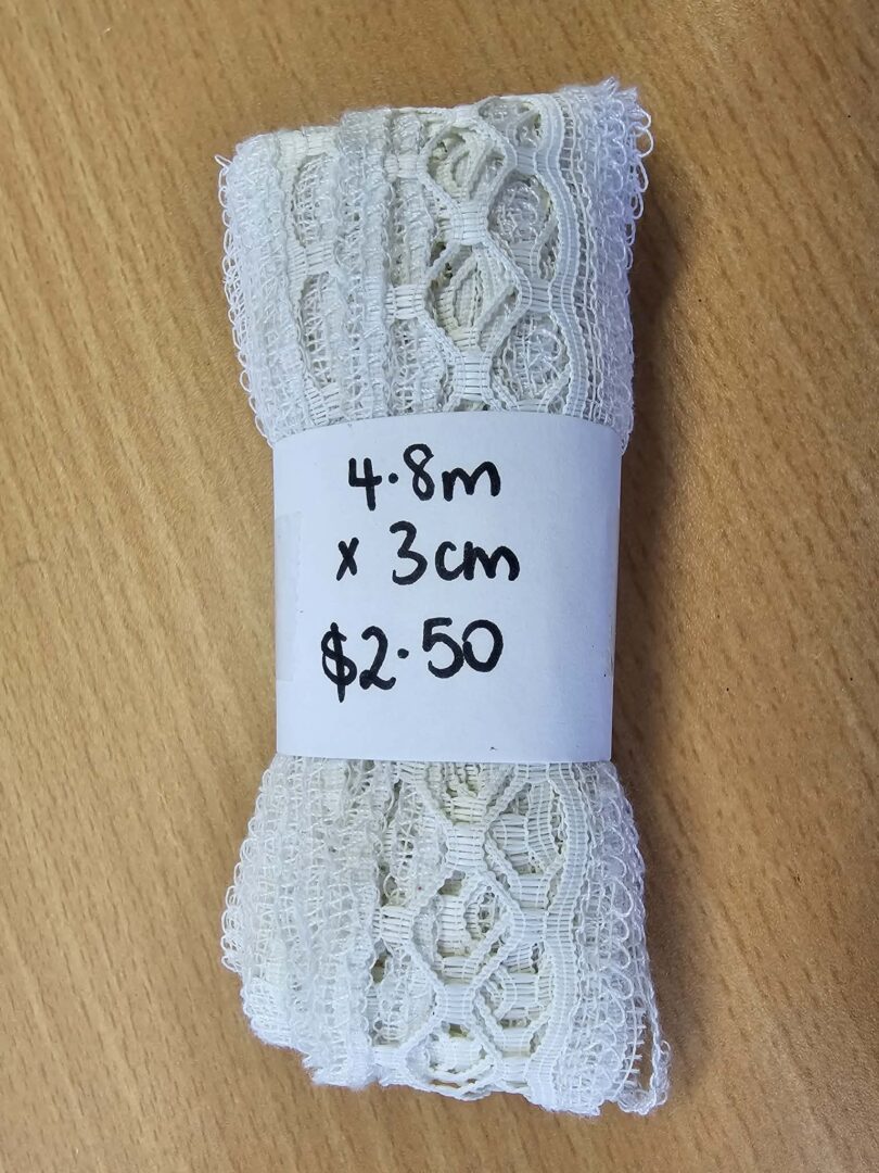 White Lace Trim (30mm x 4.8m)