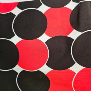 Black, Red & White Stretch Cotton (145cm x 95cm)