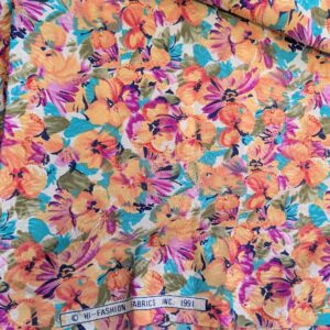 Pink & Orange Floral Lightweight Jacquard by Hi-Fashion Fabrics (114cm x 267cm)