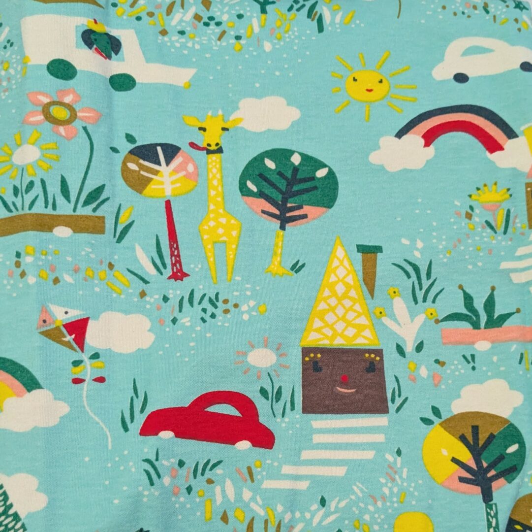 'Happy Town' by Birch Fabrics Cotton Jersey (110cm x 110cm)