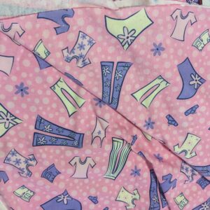 Pink Polka Dot Fashion Print Cotton Knit (160cm x 85cm)