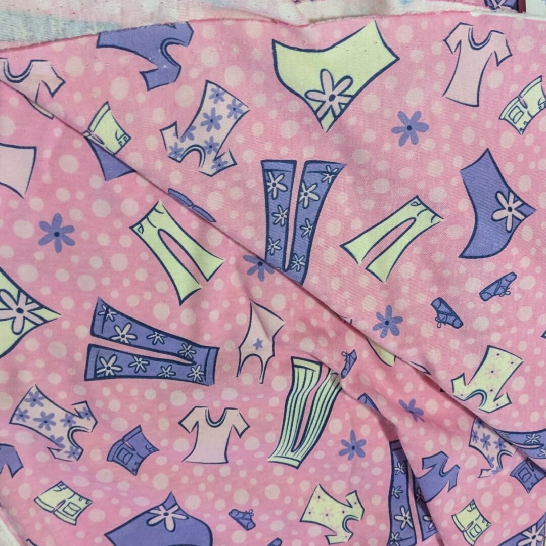 Pink Polka Dot Fashion Print Cotton Knit (160cm x 85cm)