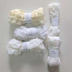 Bundle: White & Cream Frill Lace (10m total)