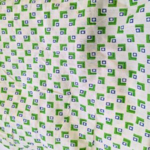 Vintage Green & Cream Crinkle Cotton (90cm x 105cm + extra)