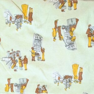 Yellow Ship Travel Print Cotton Jersey (125cm x 215cm)
